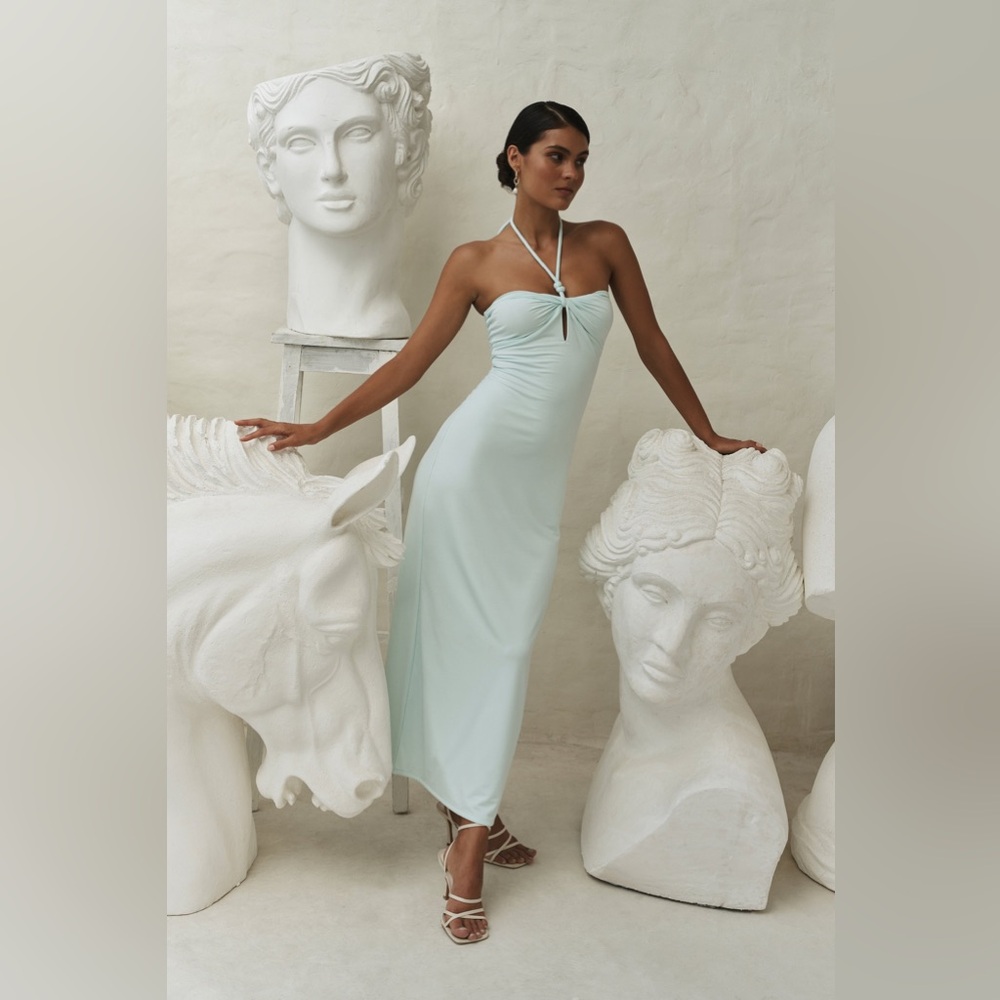 Krissy Midi Twist Halter Jersey Dress